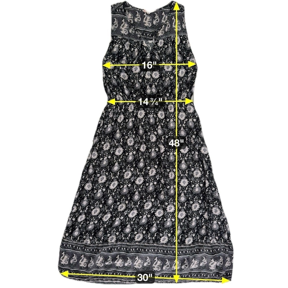 Lucky Brand Womens Floral Sleeveless Midi Dress Medium Paisley Boho Cottagecore - Picture 6 of 16